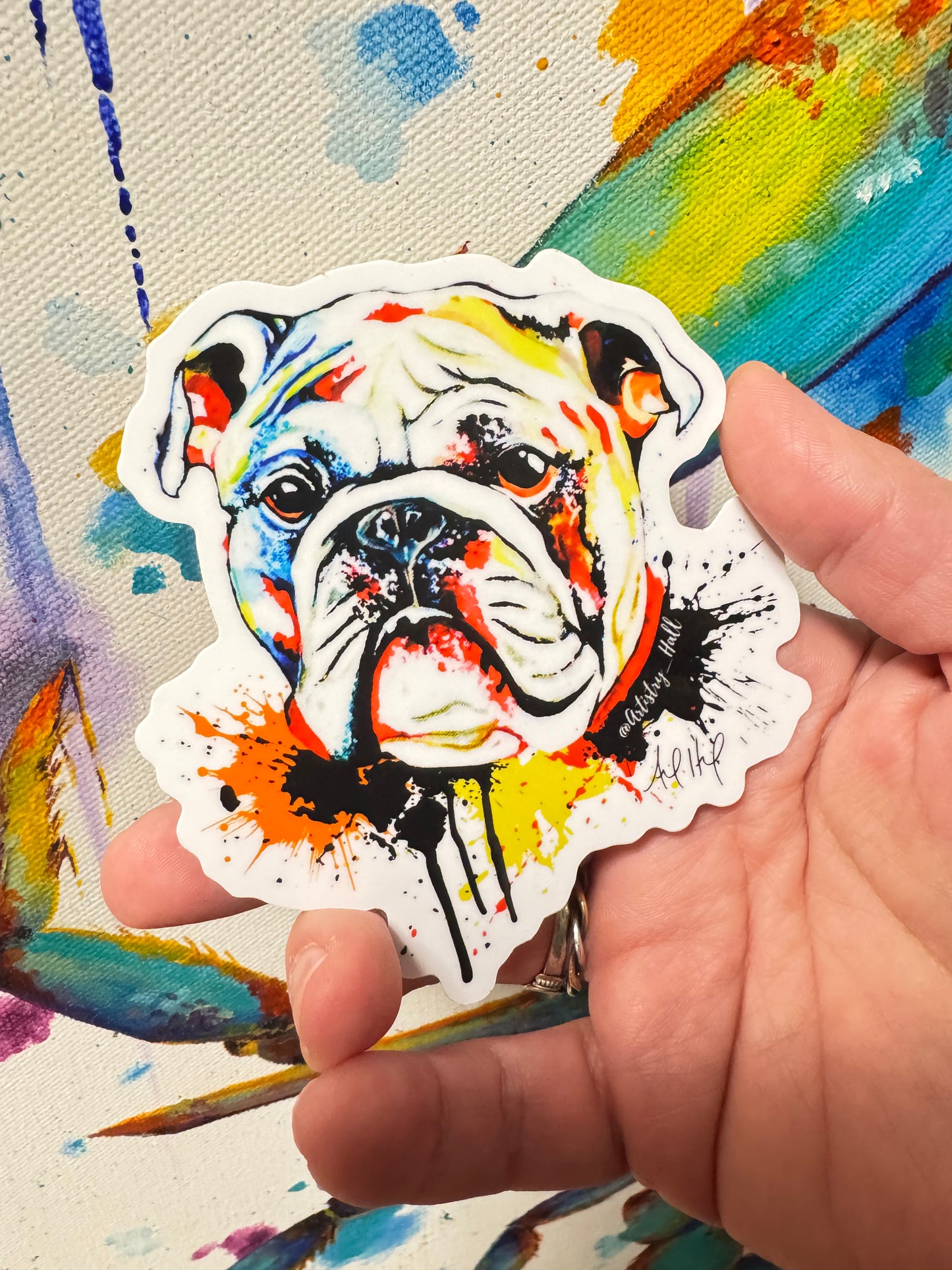 Colorful Bulldog Sticker