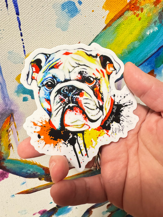 Colorful Bulldog Sticker 