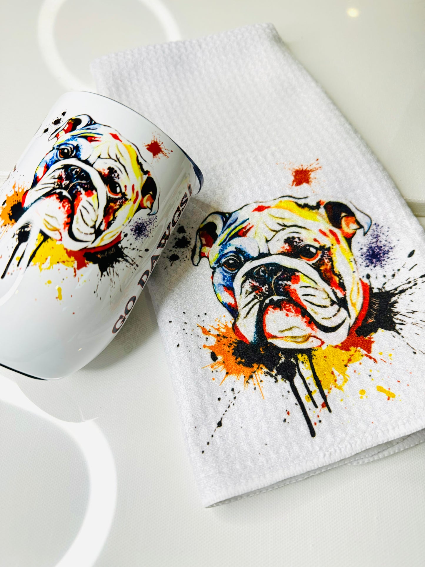 Go Dawgs Wine Tumbler & Tea Towel