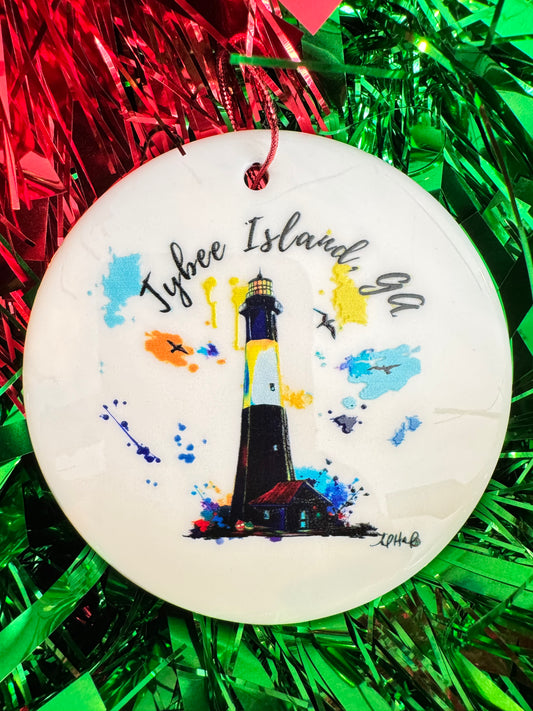 Tybee Island Lighthouse Christmas Ornament
