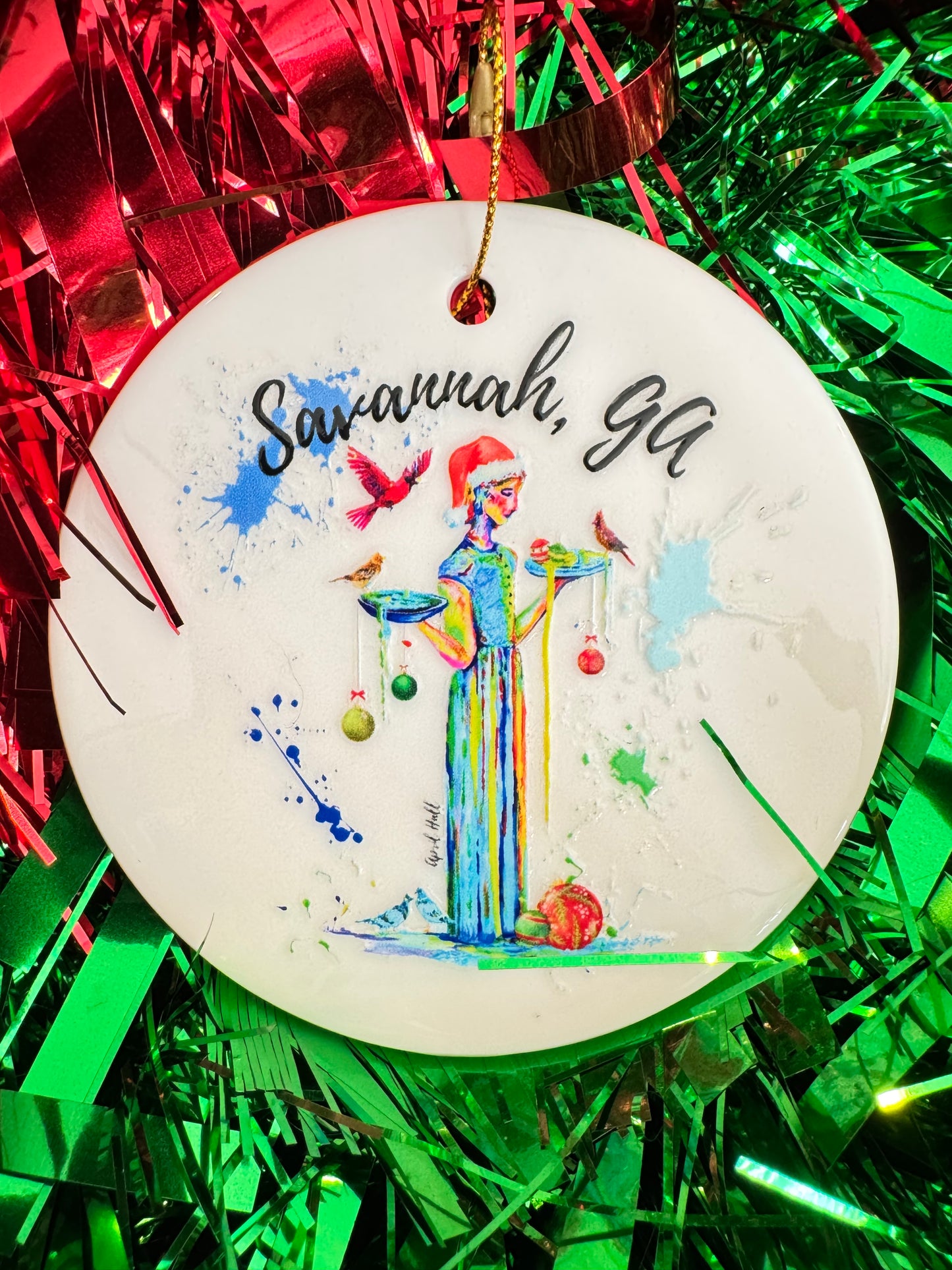 Bird Girl Ceramic Ornament