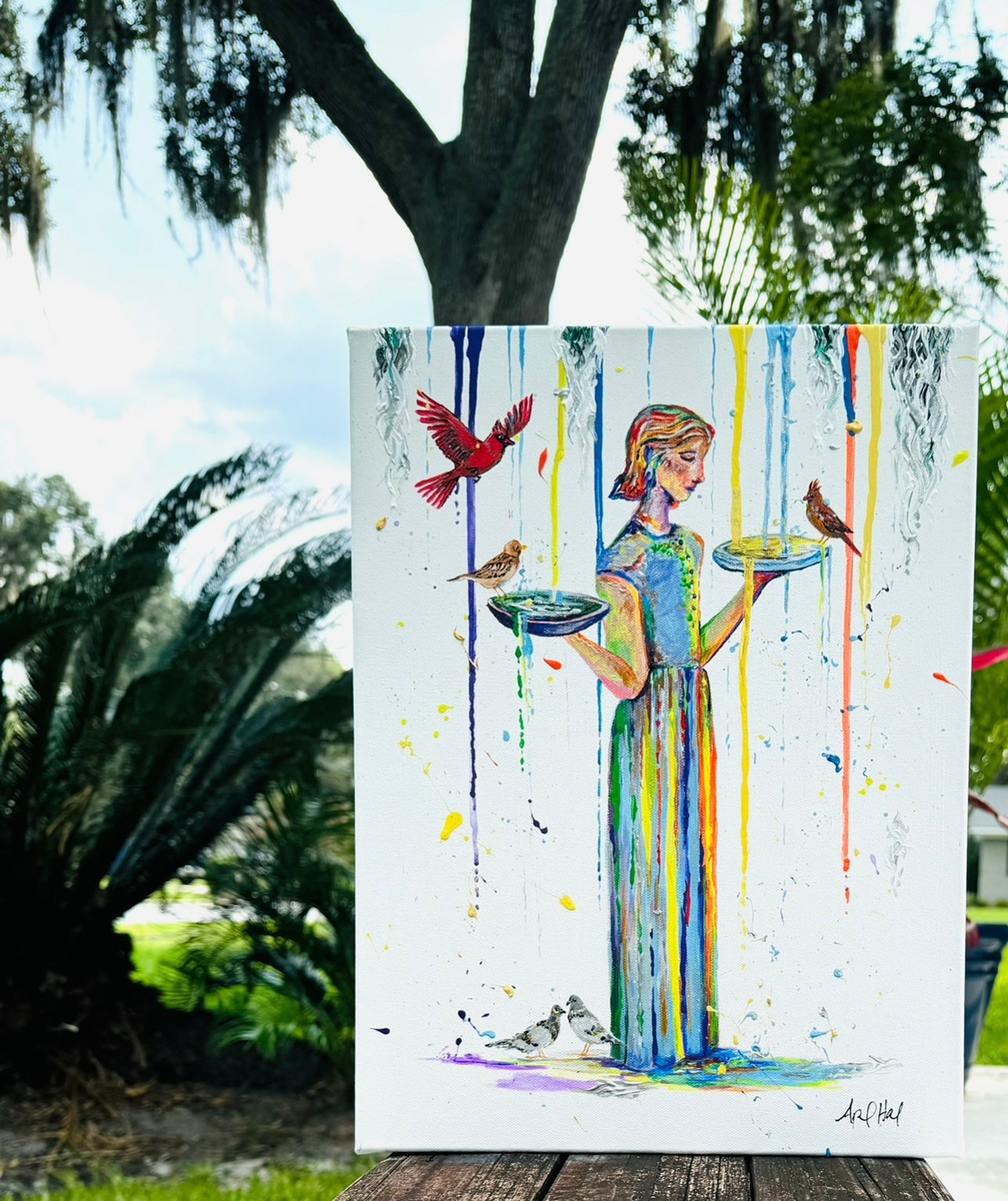 "Spirit of Savannah" - Bird Girl Original Painting