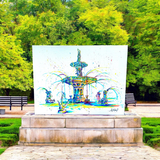 "Savannah Splash" - Forsyth Park Fountain Original Painting